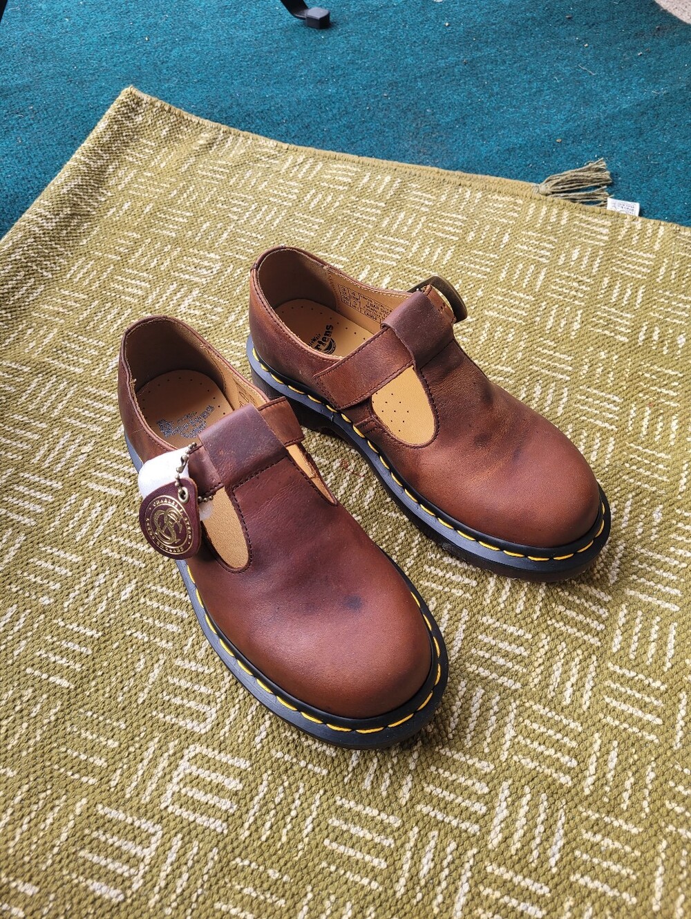 Dr. Martens Women’s Brown T-Bar Leather Shoes